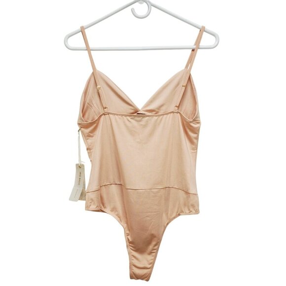 Womens Peach Spaghetti Strap Bodysuit By Iris Size  Medium - Picture 3 of 8